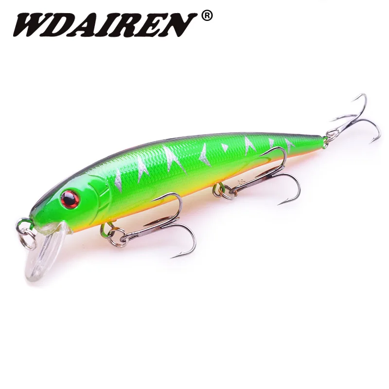 WDAIREN-señuelo de Pesca de 13cm y 19,5g, anzuelo flotante para pececillos, superficie de plástico duro Artificial, Crankbait, ojos 3D, aparejos de Pesca - imagen 3
