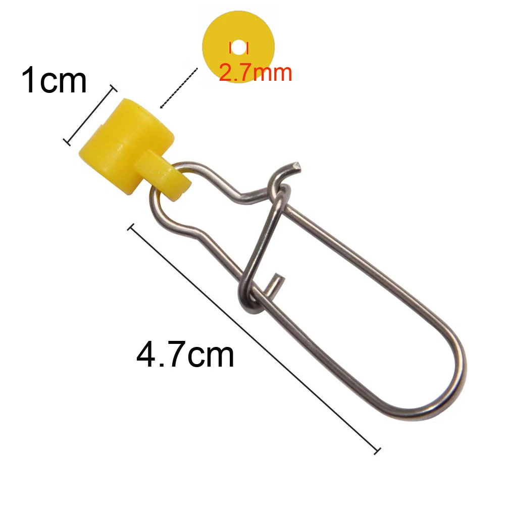 Deslizador de plomo de pesca amarillo, herramienta deslizante de cambio rápido con Clips de seguridad, Conector de pesca para aparejos de pesca, 100 unids/lote - imagen 2