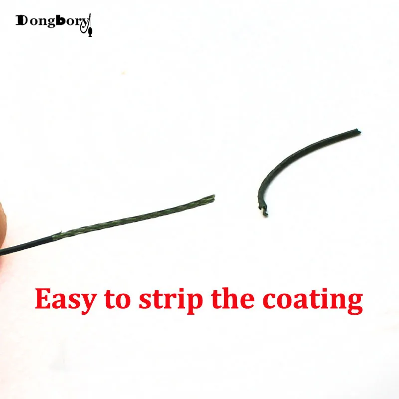 Línea de pesca de carpa recubierta, anzuelo trenzado de 25 y 35 LB, Skinlink, aparejo de pelo semirrígido, aparejos de pesca gruesos, 10 M - imagen 2