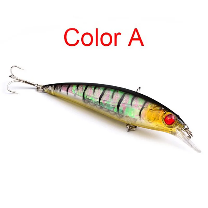 KMRESA 1 Uds pececillo flotante 11cm 13,4g señuelo de pesca láser cebo Artificial duro ojos 3D pesca Wobblers Crankbait - imagen 2
