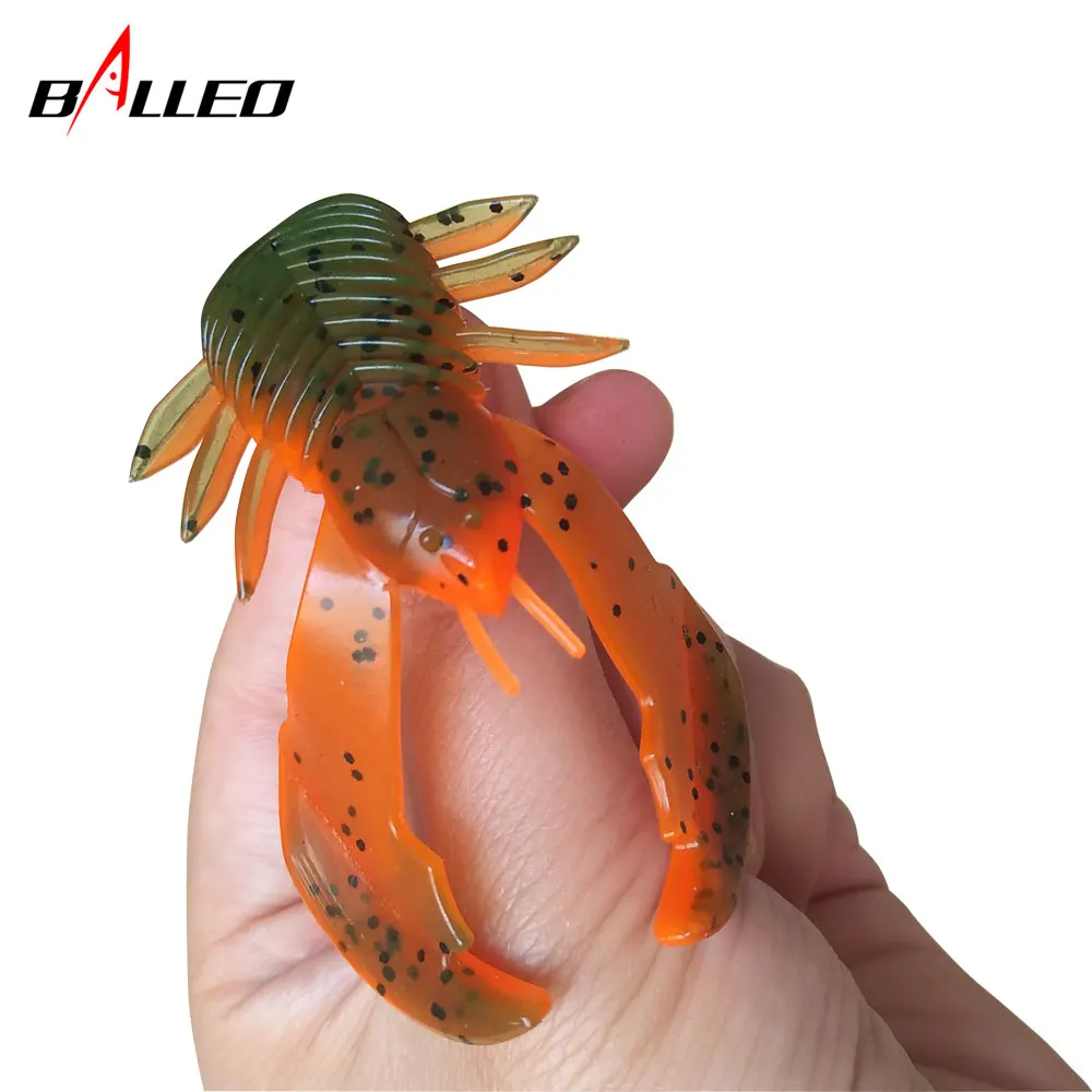 Señuelos blandos de silicona para pesca de camarones, anzuelos Wobblers, aparejos de lubina, 10cm, 10,4g, 3 unidades