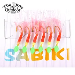 5 paquetes de señuelos de pesca de mar Sabiki de alta calidad, anzuelos, aparejos de señuelo de pesca blandos de agua salada para gran juego de pesca