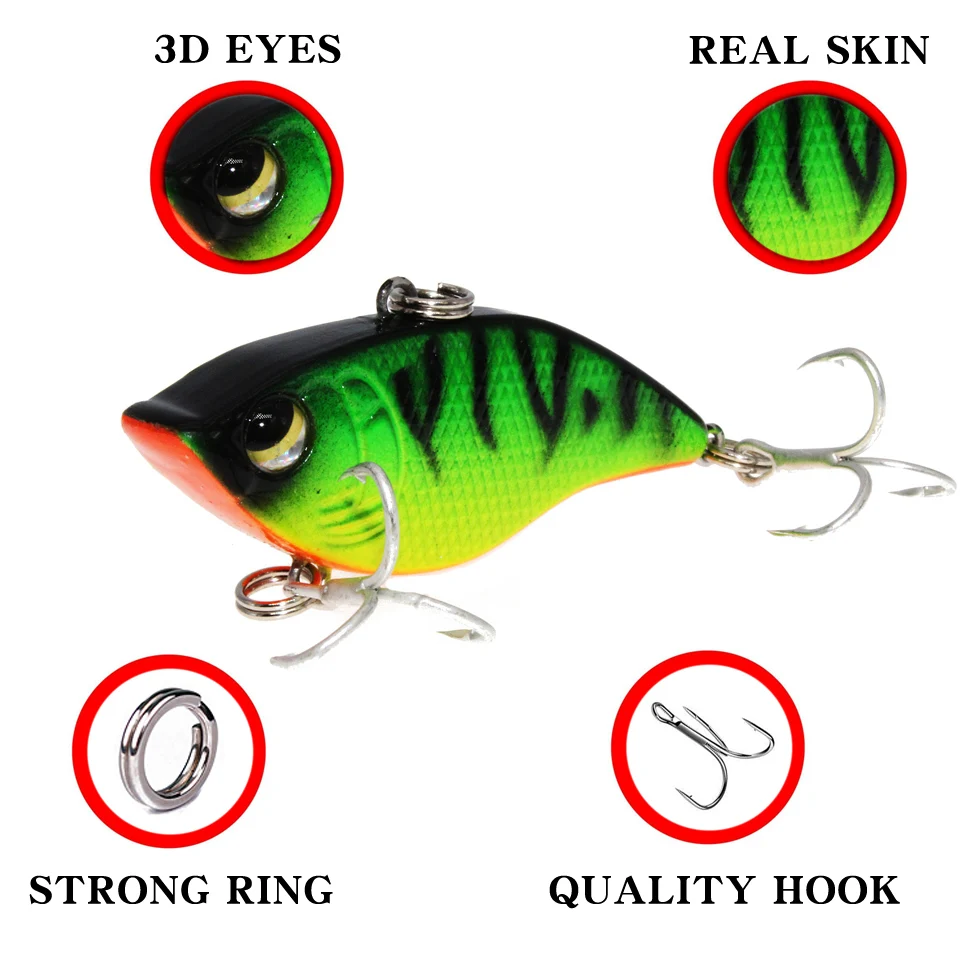 Señuelos de plástico Wobbler, señuelo de pesca con vibración de plomo, aparejos duros, cebo para caminar, peces de 1 pieza de 5,3 cm - imagen 4