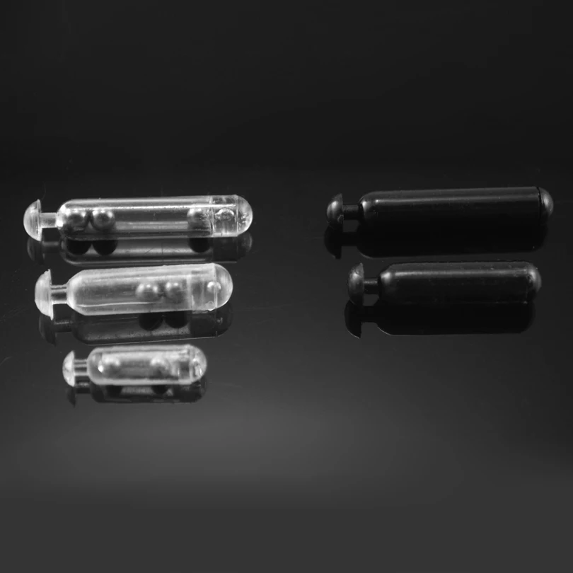 MNFT 30 Uds sonajeros de plástico tubo de inserción para señuelo suave gusano Jig señuelo de pesca mosca atado pesca barra de sonido Color claro y negro - imagen 2