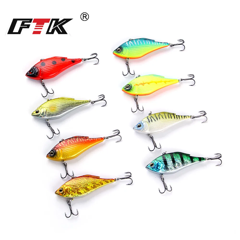 FTK 15g VIB señuelo de pesca duro Minnow 7,3 cm Swimbait Wobblers vibración Trolling Jerkbait cebo de pesca Artificial Lucio - imagen 2