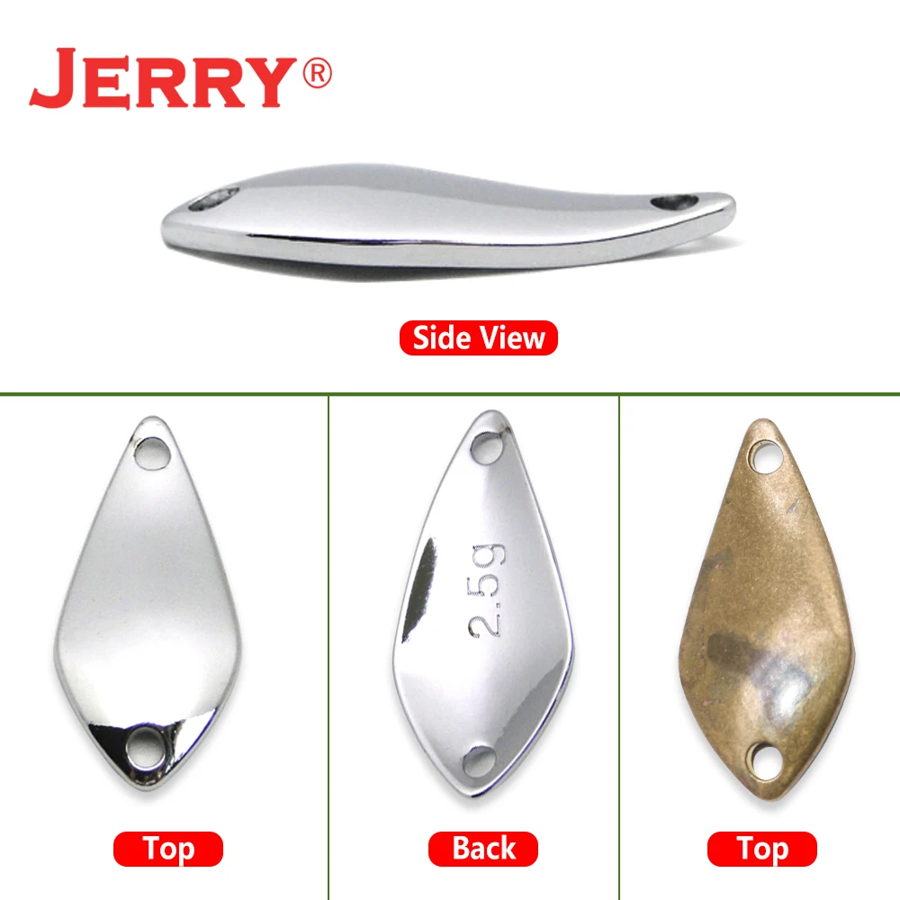 Jerry Aquarius 50 Uds Señuelos de Pesca cebo duro de Metal de agua dulce cucharas de trucha en blanco sin pintar cebo giratorio adornos