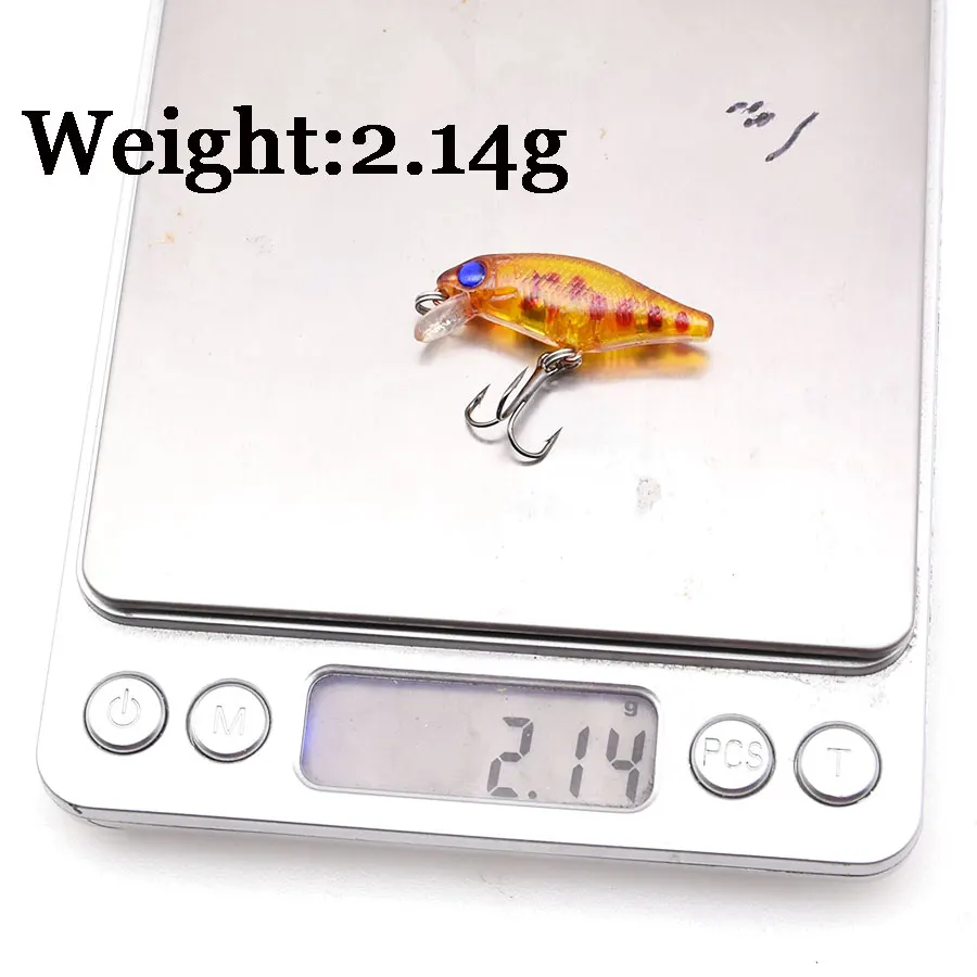 Señuelo de pececillo de plástico duro artificial pequeño, anzuelo triple wobbler de pesca en agua, cebo de natación, 1 pieza - imagen 5