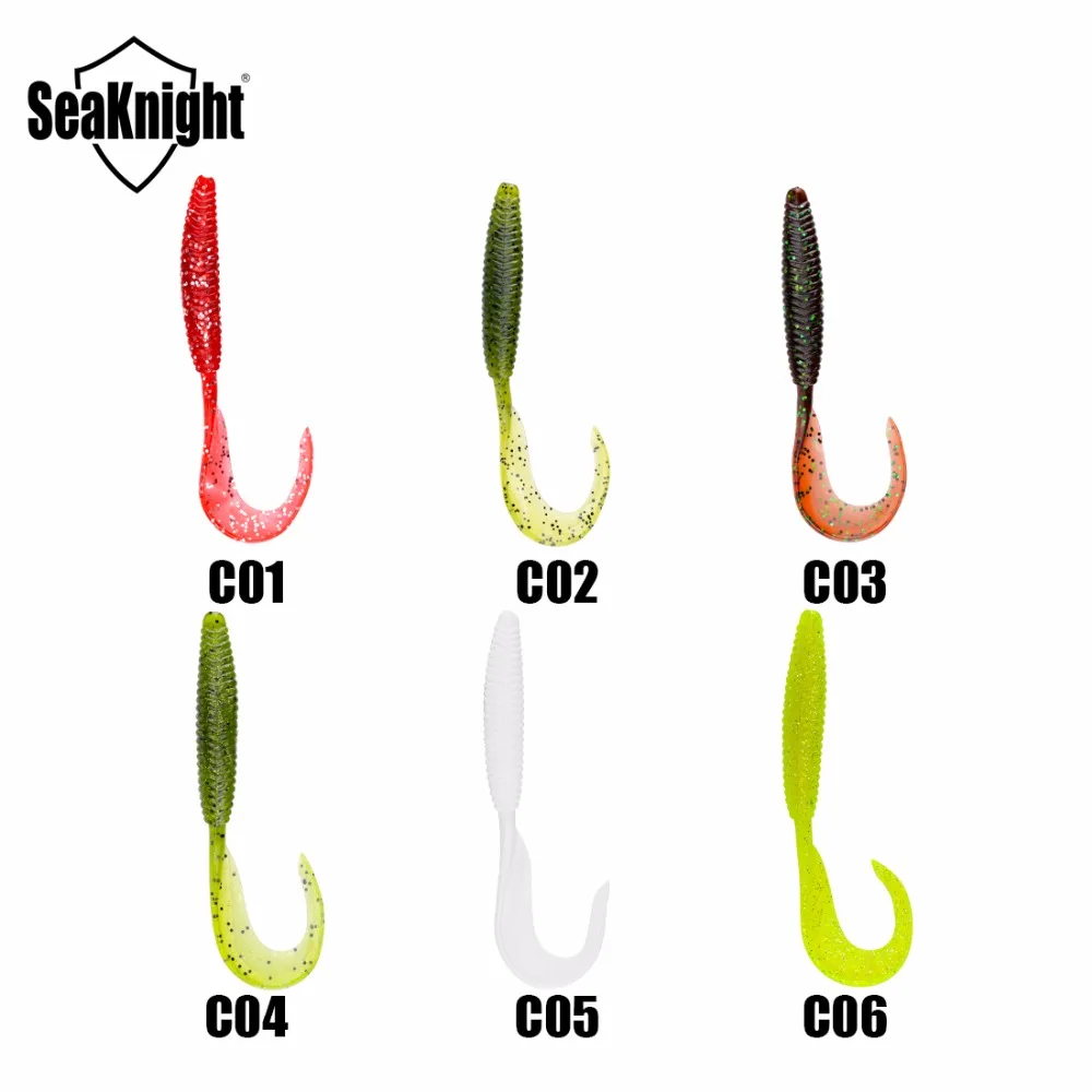 SeaKnight-señuelo de pesca SL014, 7g, 127mm, 13cm, 6 uds., señuelo falso, señuelos de silicona, gusano de cola larga individual, pesca en agua salada/agua dulce - imagen 2