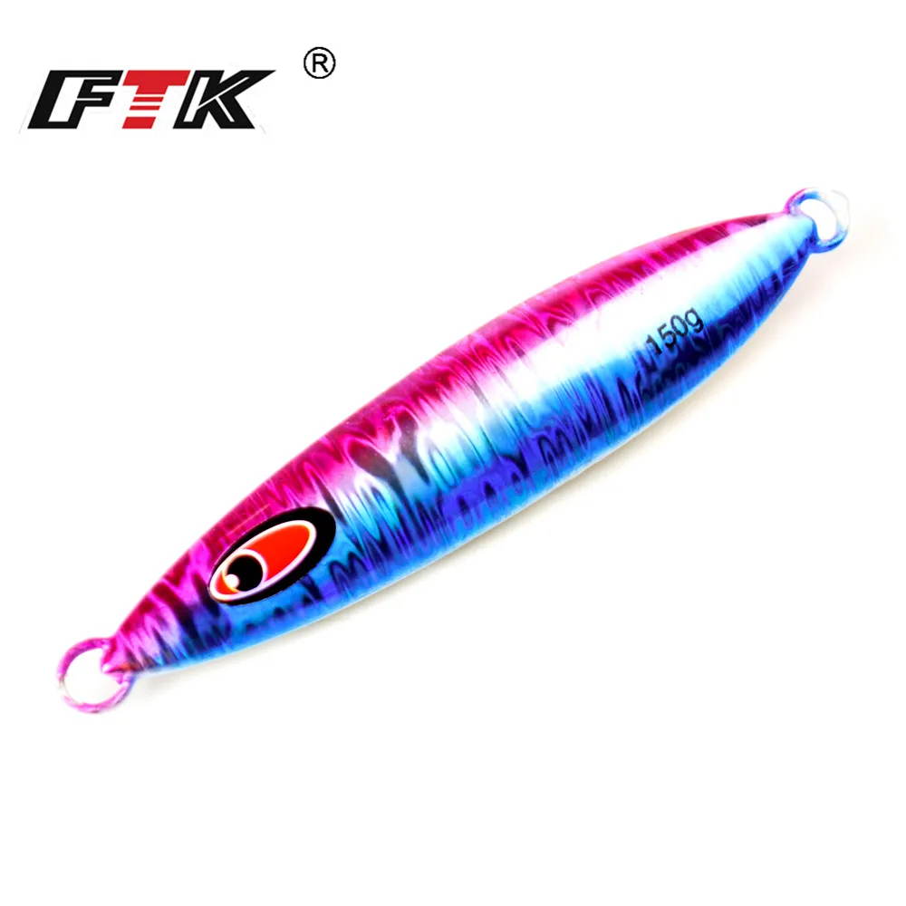 FTK-señuelo de pesca con plantilla de Metal, 80G, 100G, 120G, 150G, 180G, 250G, Jigging luminoso, plomo, pez, lubina, cebo Artificial duro - imagen 5