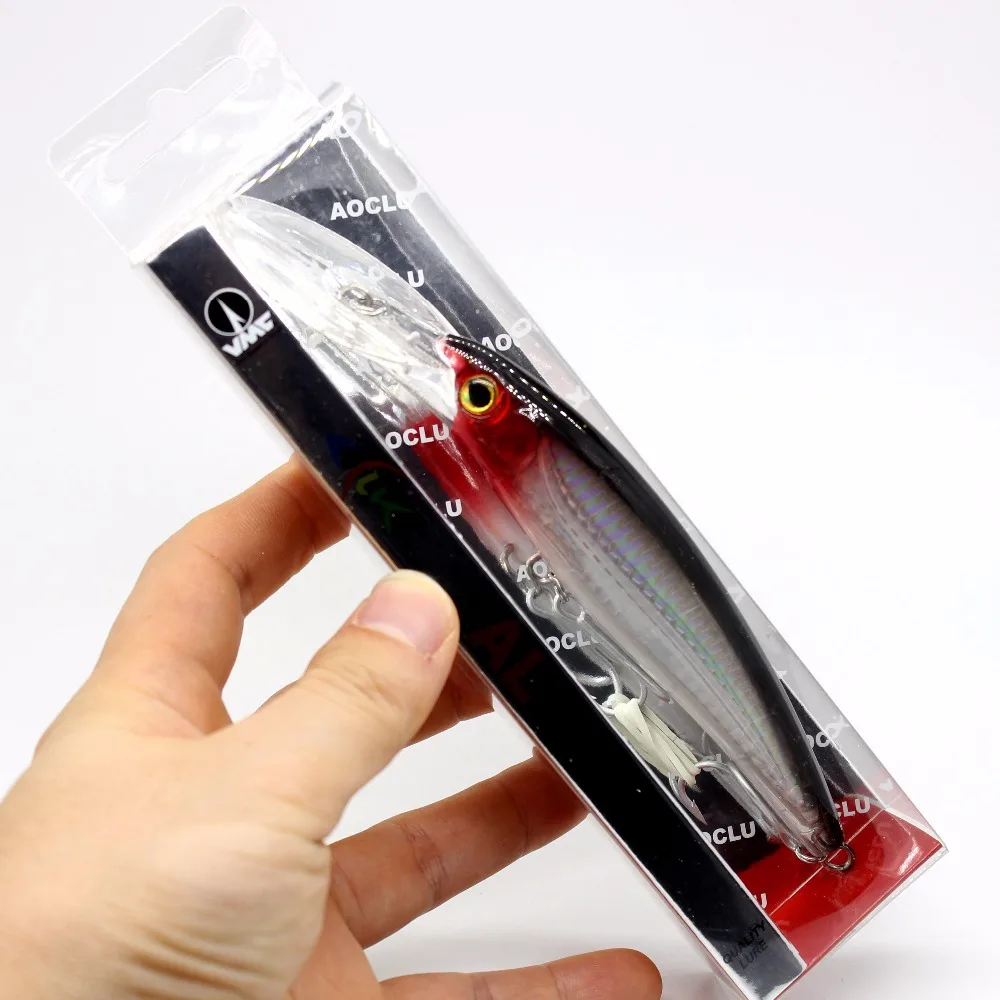 AOCLU-Big Game Fighter cebo duro flotante, señuelo de pesca con manivela de pececillo, lubina de agua salada, VMC, 170mm, 32g, buceo 5m, 1 ud. - imagen 5