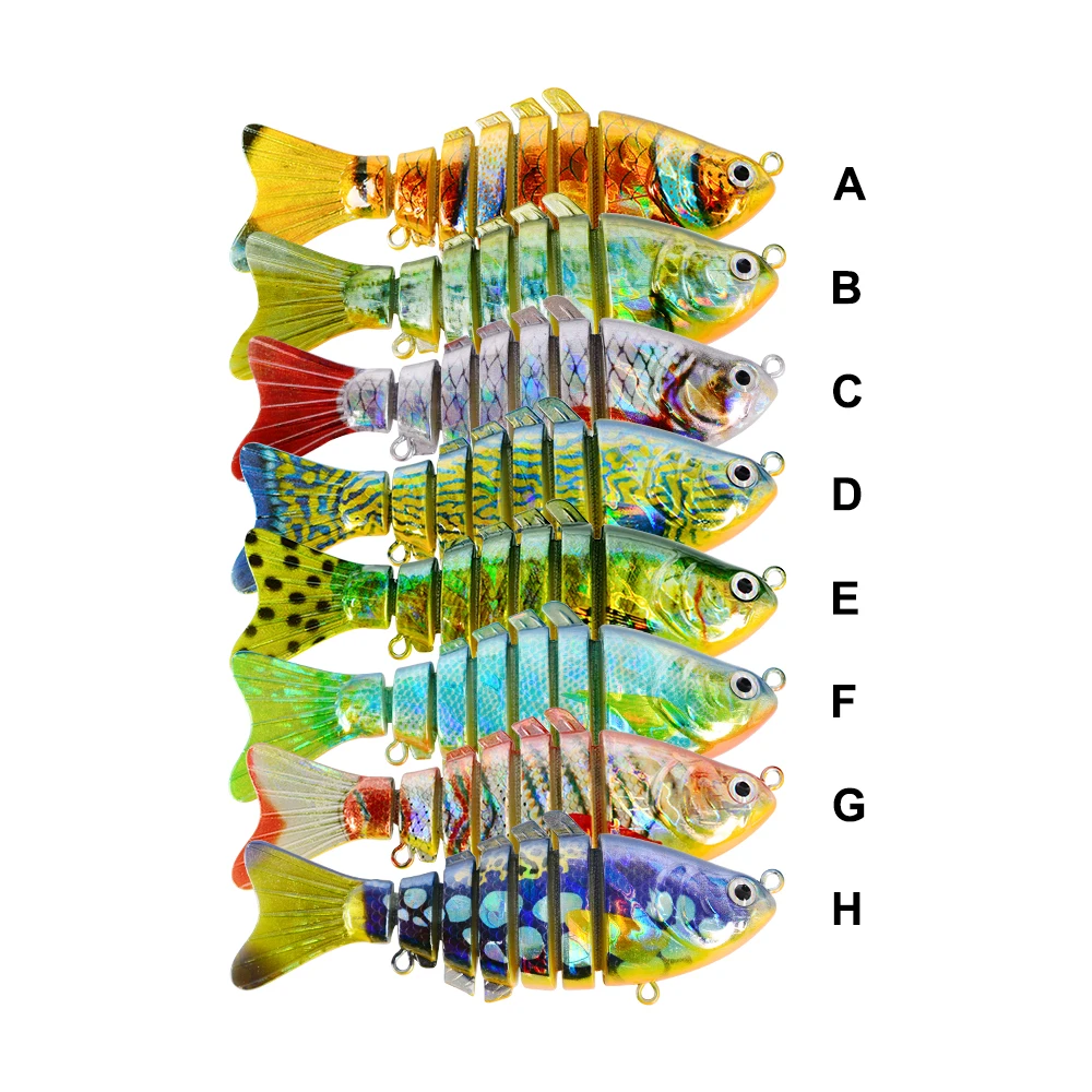 PROBEROS-cebo de pesca láser 3D Swimbait, 7 Secciones, 10cm-4 "/0,55 oz-15,5g 6 # BKBHOOK, aparejos de pesca - imagen 2