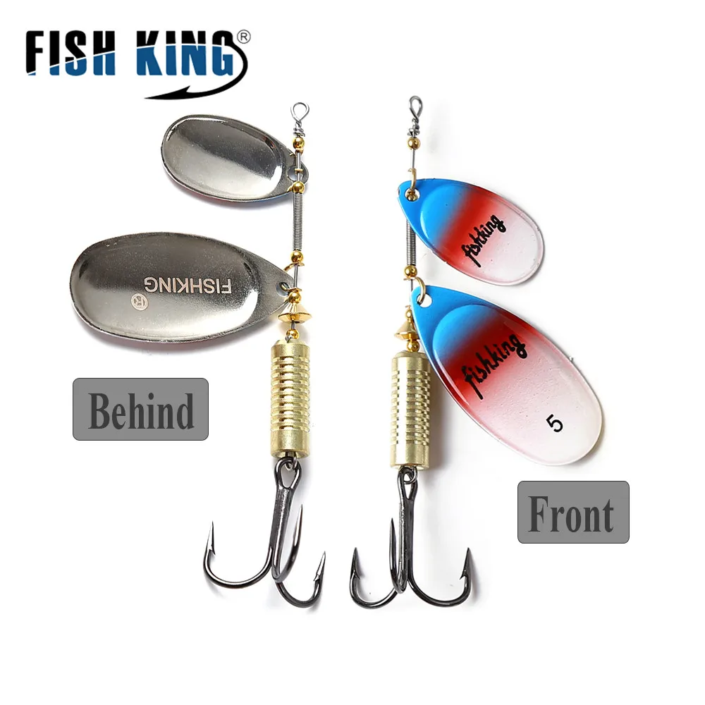 FISH KING-señuelo de pesca de fundición larga, cebo giratorio duro de Metal falso con gancho, 1 unidad, 10 colores - imagen 4