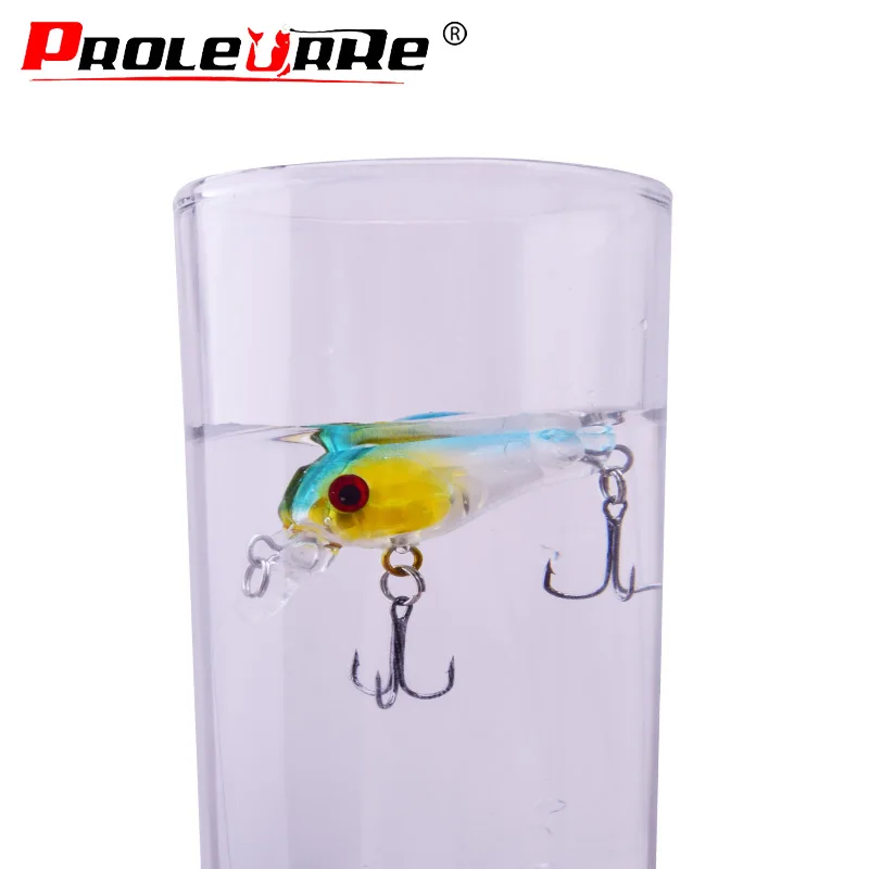 Juego de Señuelos de Pesca de 4,5 cm y 3,5g, señuelos de manivela Artificial para pececillos, Wobbler, lubina láser, kit de cebo de pesca para nadar, 9 unidades por lote - imagen 3