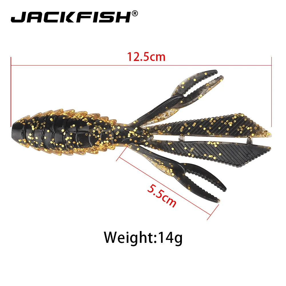 JACKFISH-señuelo de Pesca suave, cebo Artificial para Pesca con mosca, 4 unidades/12,5 cm/14g - imagen 4