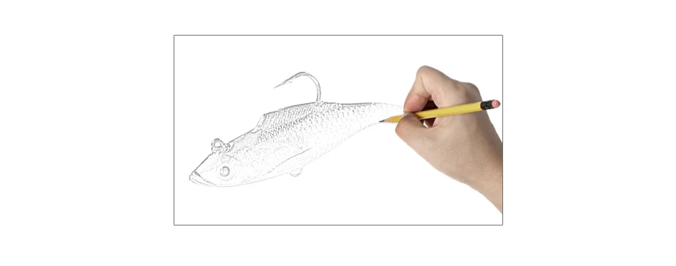 Señuelo DD de 100mm con gancho único mostrando su tamaño y configuración