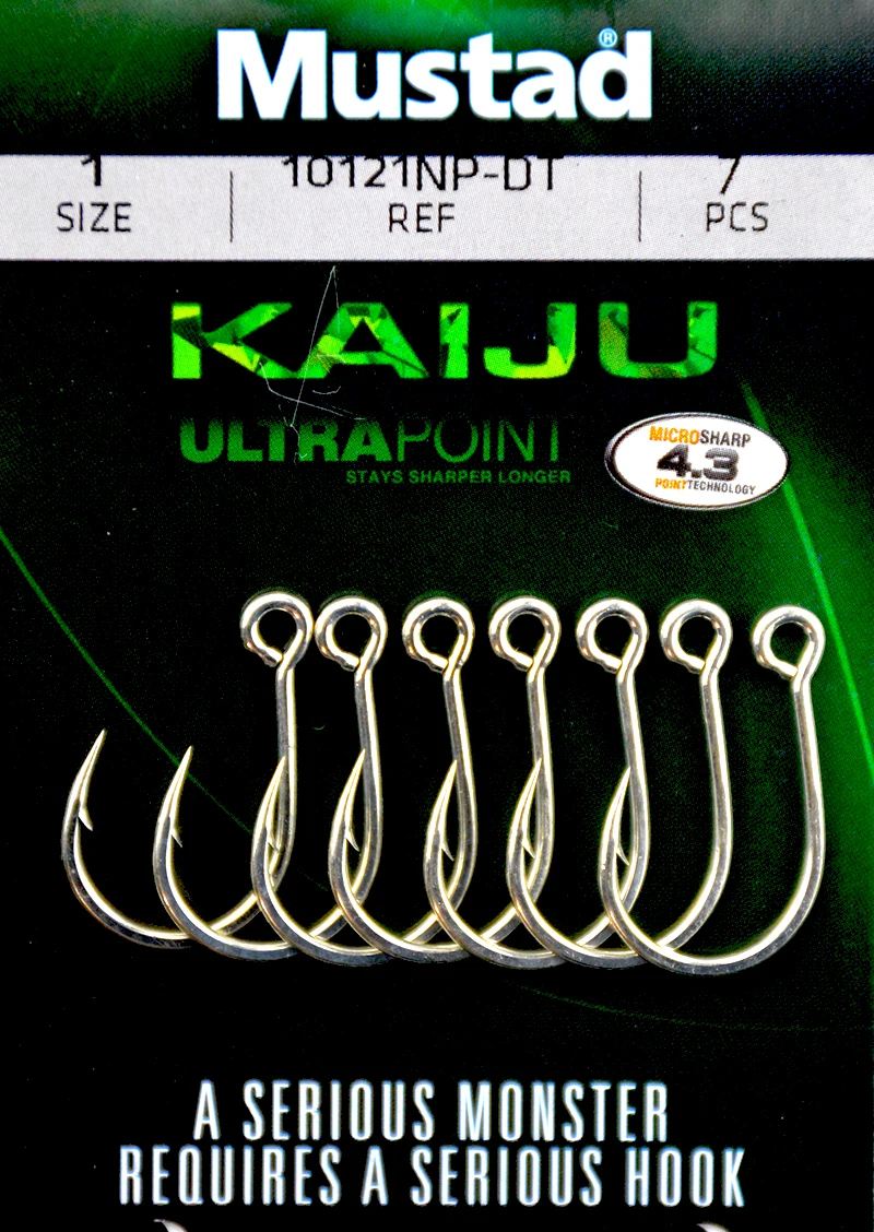 Mustad-anzuelo de Pesca de acero al carbono con púas, 1/2/4/6/8 #1/0 #-8/0 #, 10 paquetes - imagen 4
