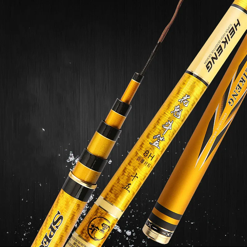 Caña De pescar ultrardura De Taiwán, caña De pescar De 2,7 m-6,3 m, 8H, carpa y calamar, Olta De mano, superligera, 19 tonos - imagen 2
