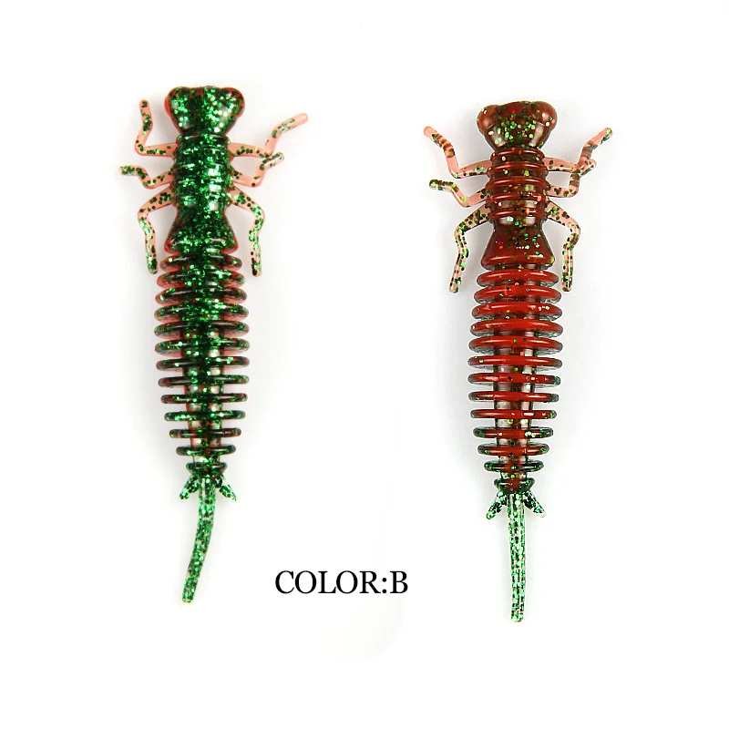 Señuelos blandos de Larva supercontinente, 50mm, 62mm, 85mm, señuelos artificiales, gusano de pesca, Lucio de silicona, pececillo, Swimbait, Jigging de plástico - imagen 5