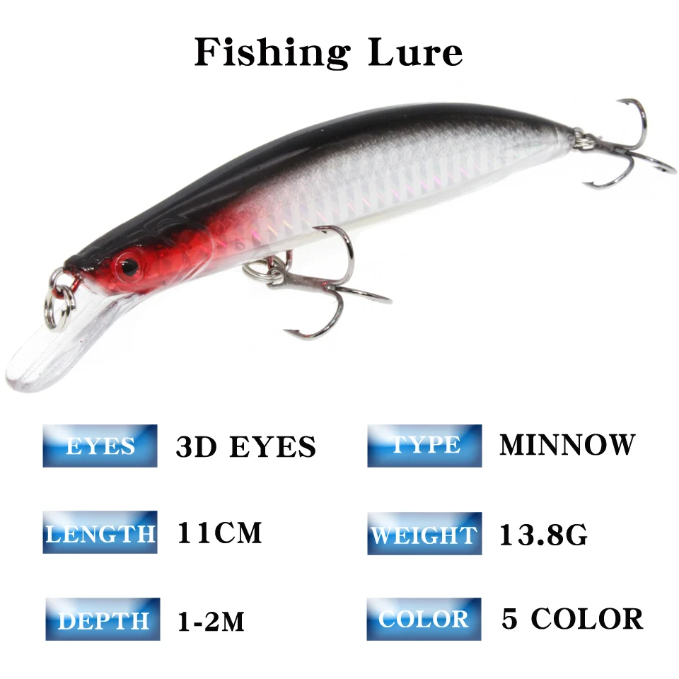 LEOSPORT-Señuelos de Pesca con ojos 3d, cebo Crankbait Wobblers, aparejos Isca Poper, Japón, 11,5 cm, 13g, 1 ud. - imagen 2