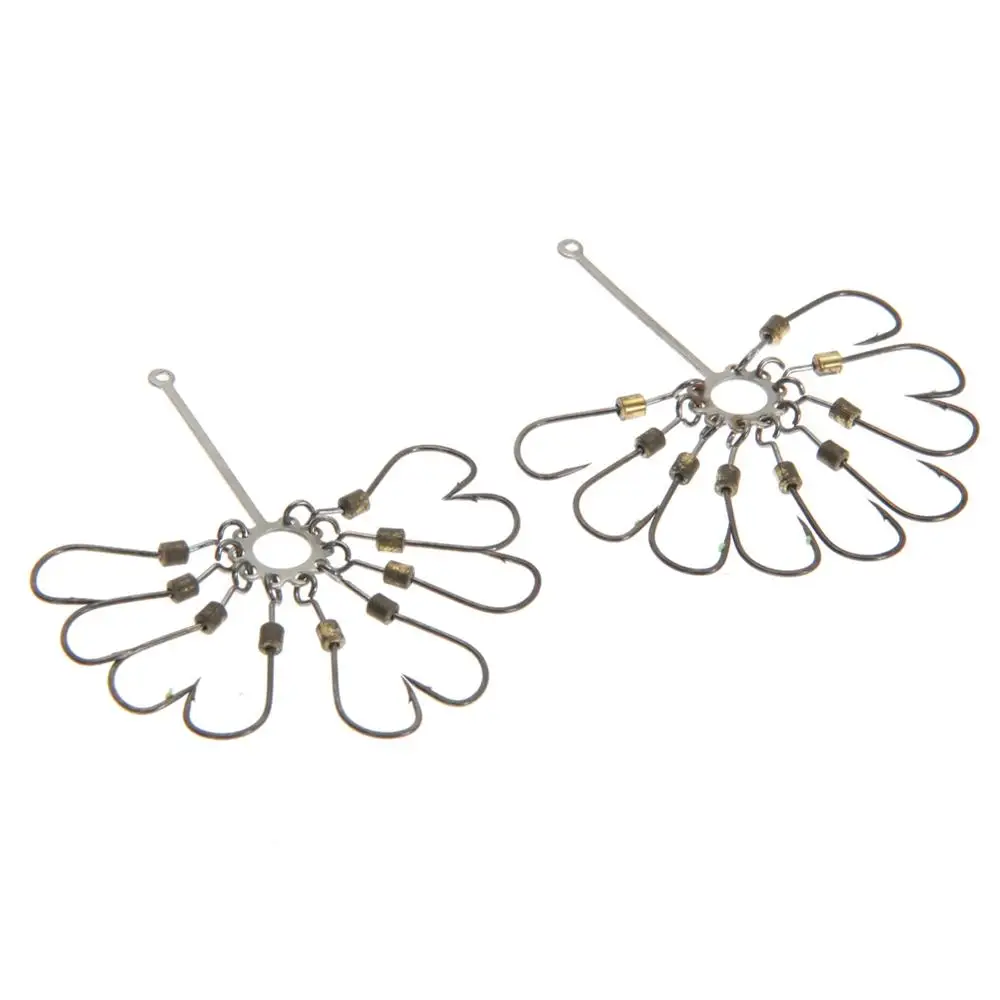 Juego de anzuelos de pesca afilados de acero de alto carbono, 9 ganchos de explosión, plantilla de púas, pesca de muñeca, anzuelo de besugo de mar de mano, aparejos de pesca de captura rápida de carpa, 2 piezas - imagen 3