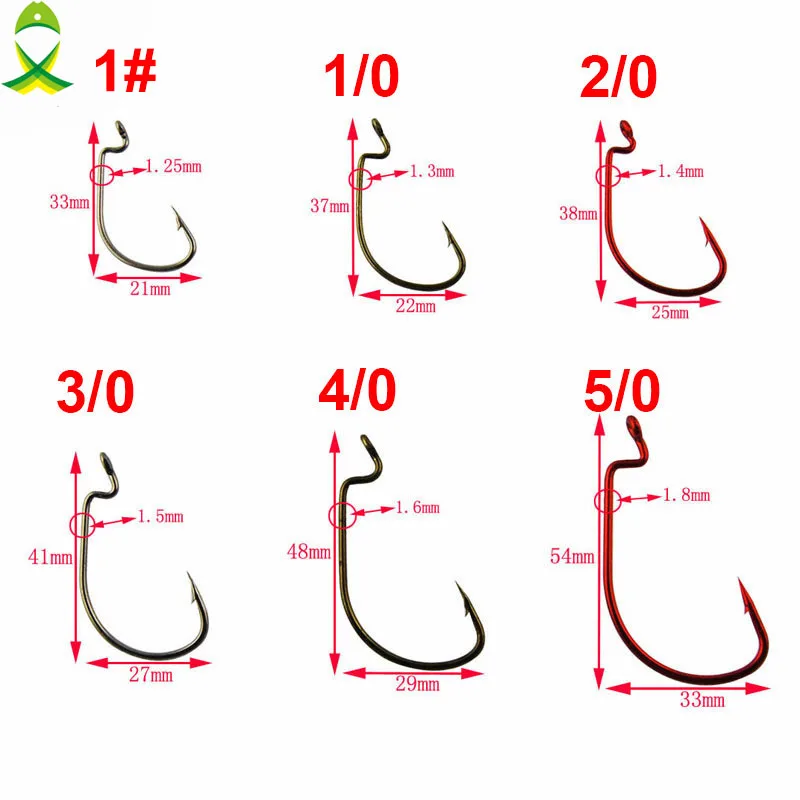 JSM-anzuelos de pesca de acero al carbono, tamaño 1 #1/0 2/0 3/0 4/0 5/0, 25 unids/lote - imagen 2