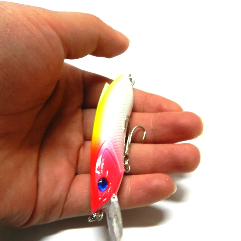 Señuelo de pesca Minnow 8cm 15g señuelos duros artificiales cebo lubina pez negro cebos de cabeza de serpiente 1 pieza VENTA