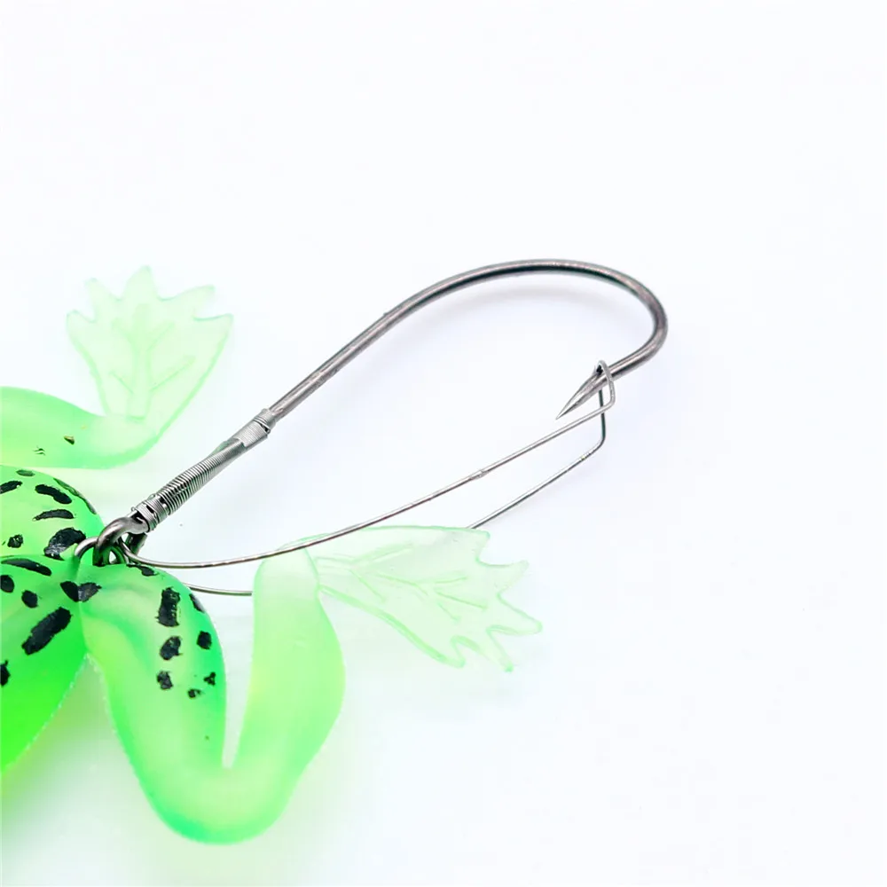 Kit de Señuelos de Pesca de ranas calientes, 4 unids/lote, Señuelos de Pesca blandos de goma con gancho, señuelos de cuchara de lubina para carpa, accesorios de Pesca - imagen 4