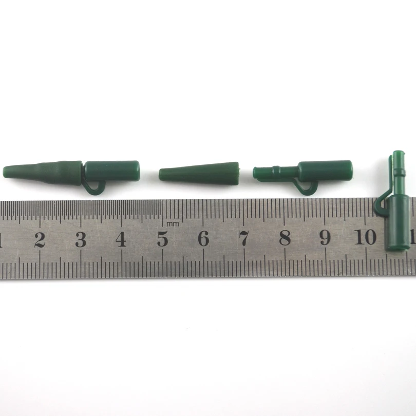 MNFT 24 juegos de sistema de Clips de plomo de seguridad de plástico para pesca de carpa con gomas suaves aparejo de Terminal de cola Color negro verde marrón - imagen 4