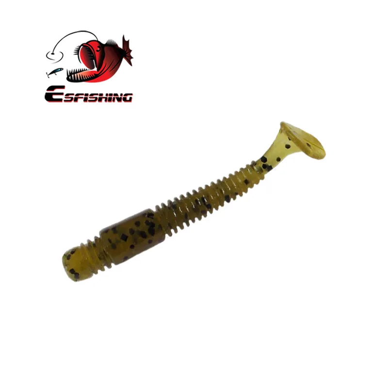 KESFISHING-Cebo de gusano blando, señuelo de pesca de 48mm, aparejos de pesca de lubina de silicona, leurre souple Wobbler, sales de olor de pescado, 20 Uds. - imagen 4