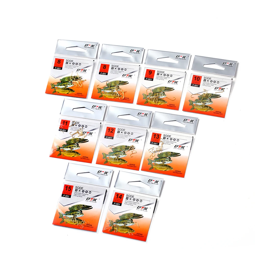 Anzuelo de pesca FTK SODE 10 piezas tamaño 7 # -Tamaño15 #   Pesca de Japón anzuelos Jig carpa alimentador Anzol anzuelo aparejos de pesca - imagen 5
