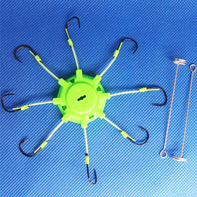 4pcs 8 Hooks Flap Explosion Carp Fishing Hook Steel 6# 13# Sea Flap Fishing Hooks Bomb Tackle Barbed Fishhooks Pesca for Fish T4 - imagen 4