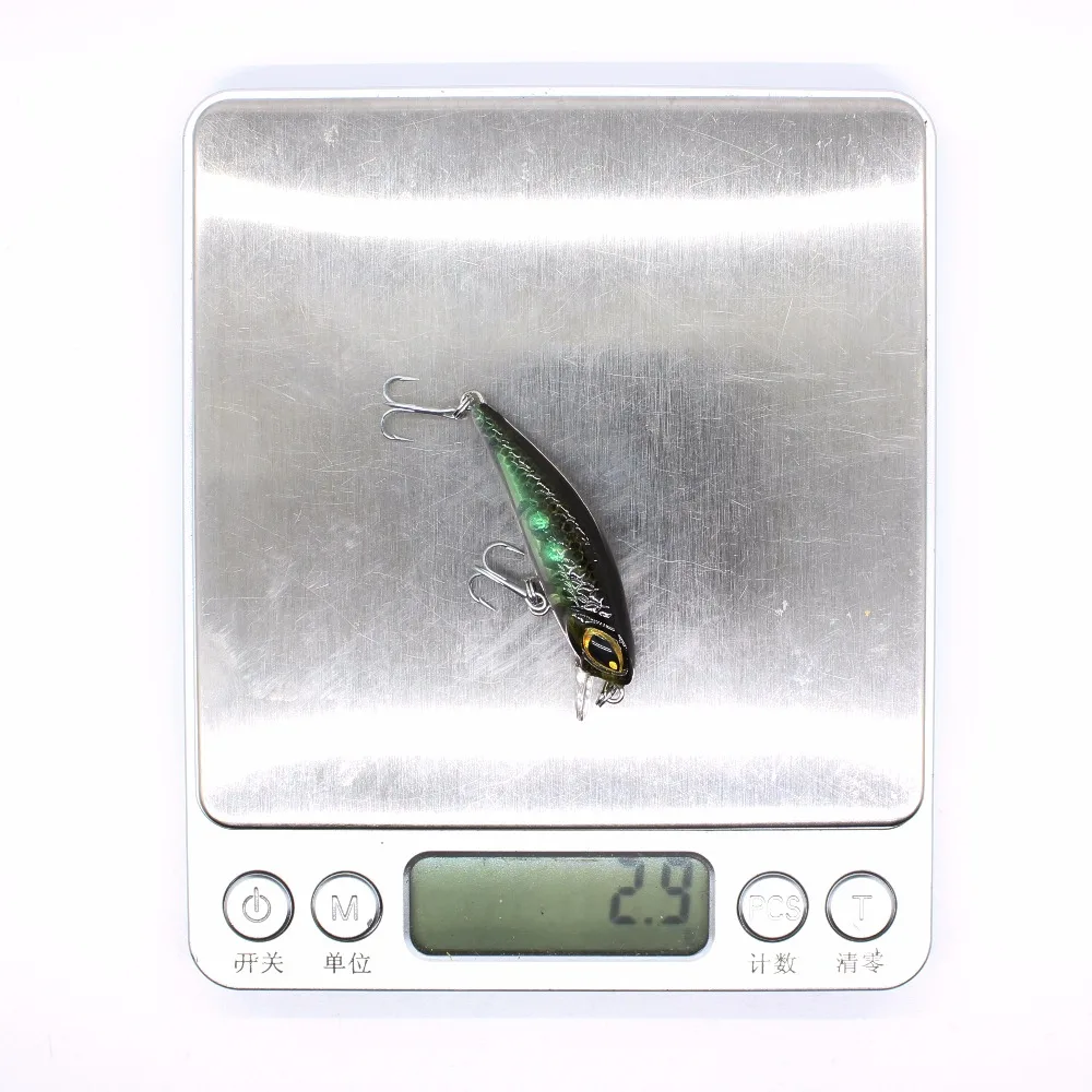 AOCLU-sonajero DE PESCA DE pececillos que se hunde, señuelo Wobbler de cebo duro, playa, lubina, gato, trucha, gancho 14 # VMC, buceo, 1,5 m, 45mm, 3,0g - imagen 4