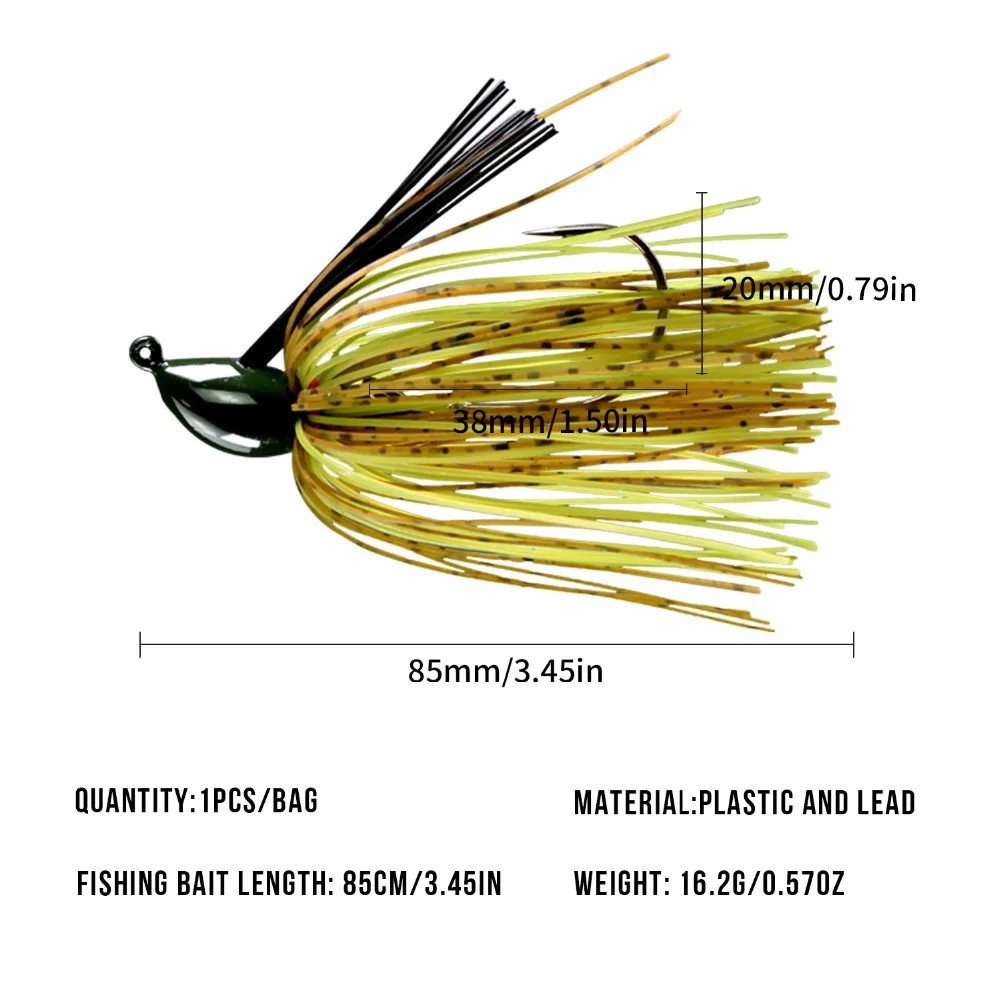 Kit de Señuelos de Pesca con plantilla, falda de natación de goma de 16g, juego de cebos de alambre Artificial, anzuelos para cabeza, plantilla de Señuelos de Pesca para lubina, 3 uds. - imagen 3