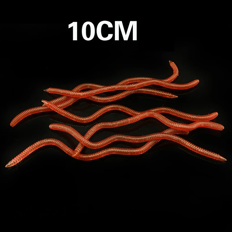 Señuelo Artificial de silicona para pesca de lombriz de tierra, cola larga, gusano de sangre, cebo suave, para Río, Arroyo, lago, gusanos de agua dulce, 40 Uds. - imagen 4