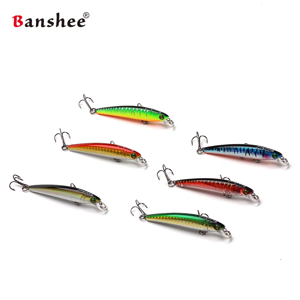 Señuelo de pesca de hundimiento lento, cebo Artificial duro, sonido Wobbler GO-011, Jerkbait Minnow, 70mm, 4,5g, 6 unids/lote