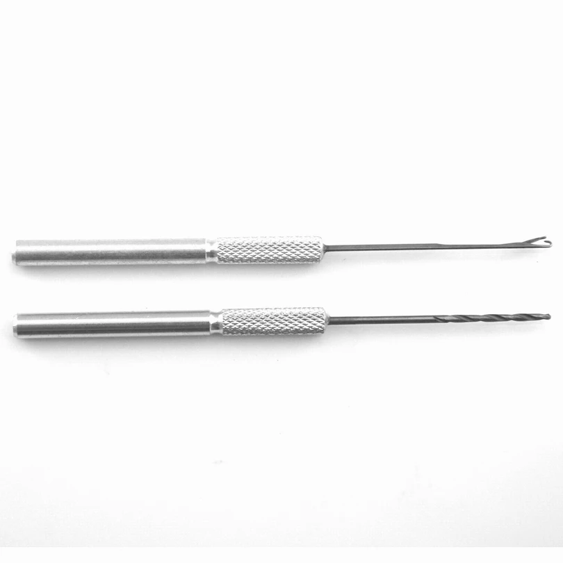 MNFT 1 Juego de taladro de cebo de aluminio + aguja de ganchillo pesca de carpa Boilie cebo pesca aparejo de pelo Kit de herramientas accesorio - imagen 2