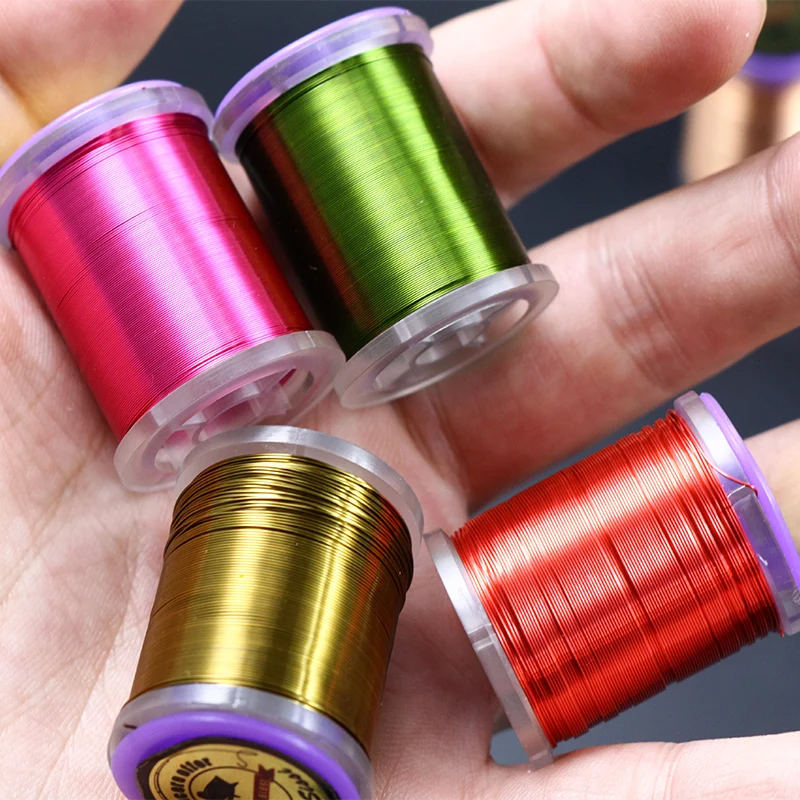 Juego de 5 carretes de alambre de metal para atar moscas, alambre de cobre de 0,2 y 0,3mm de diámetro, larvas de Midge, 5 unidades - imagen 3