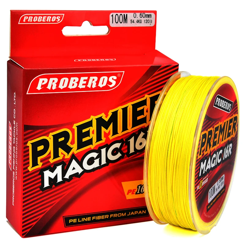 PROBEROS-sedal de pesca PE de 100M, 16 tejidos, 16 soportes, cable trenzado japonés disponible, aparejos de línea PE de 40LB-120LB, paquete rojo - imagen 3