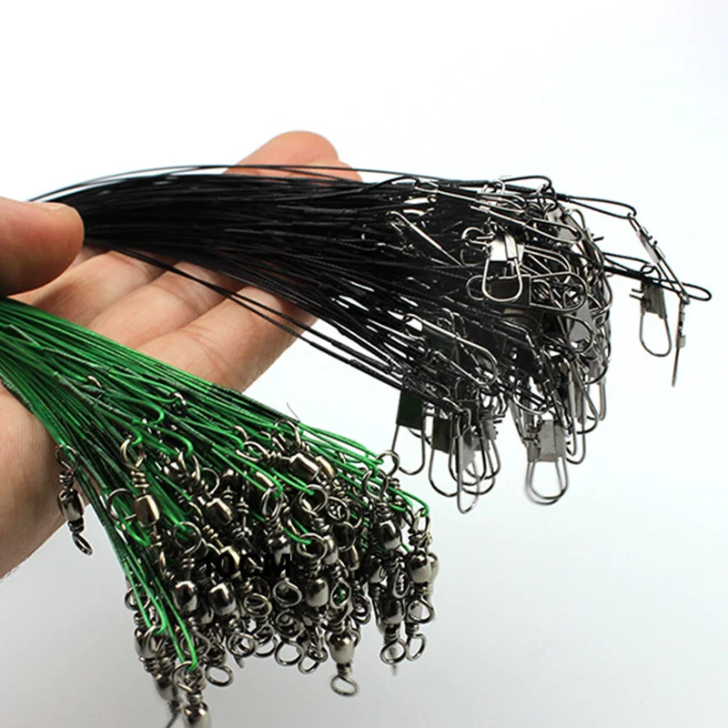 Señuelo de correa de línea de alambre de pesca, hilo de anzuelo, líder de alambre giratorio a presión, aparejo experto giratorio Shark, 20 unids/lote - imagen 4