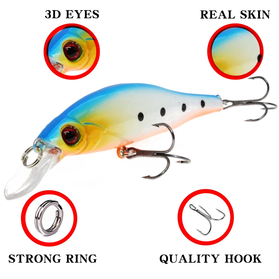 Señuelos de Pesca artificiales, cebos duros de calidad profesional, 9, 6cm, 12g, 10 colores disponibles, 1 unidad - imagen 3