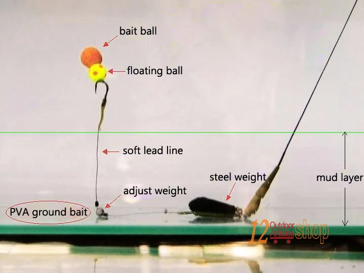 Juego de anzuelos de pesca de carpa MNFT (luz 3 #   5 # ) Aparejos de pesca de carpa de alta calidad hechos a mano, caña de pescar de mar, grupo de caña de telesurf - imagen 5