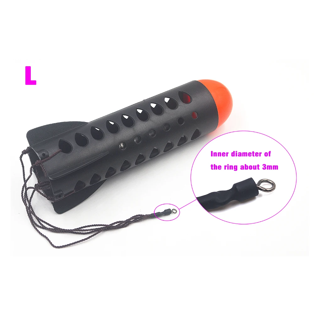 MNFT 1 Uds alimentador de pesca de carpa cohete cebo de pesca jaula carpa cebo trampa alimentadores cebos dispensador aparejos de pesca - imagen 4