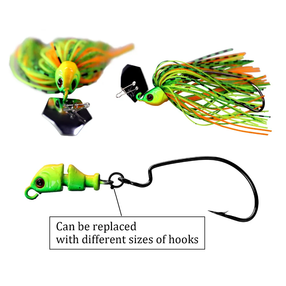 THKFISH 3 uds 13,8g Chatter Bait Spinner señuelos señuelo de pesca sin malezas Buzzbait Wobbler cebos de alambre para lubina Pike Walleye Fish - imagen 5