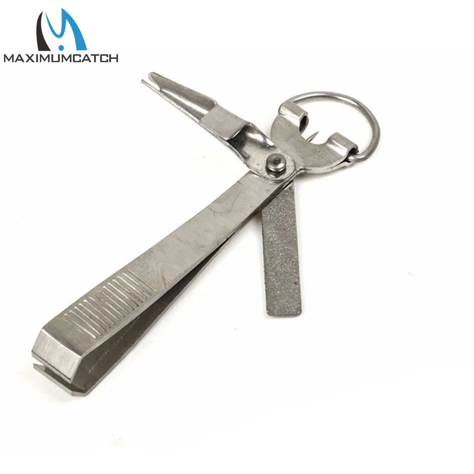 Herramienta de atado de pesca Maximumcatch de acero inoxidable con nudo de clavo, pinza para sedal, gancho, limpiador de ojos, afilador de gancho - imagen 5