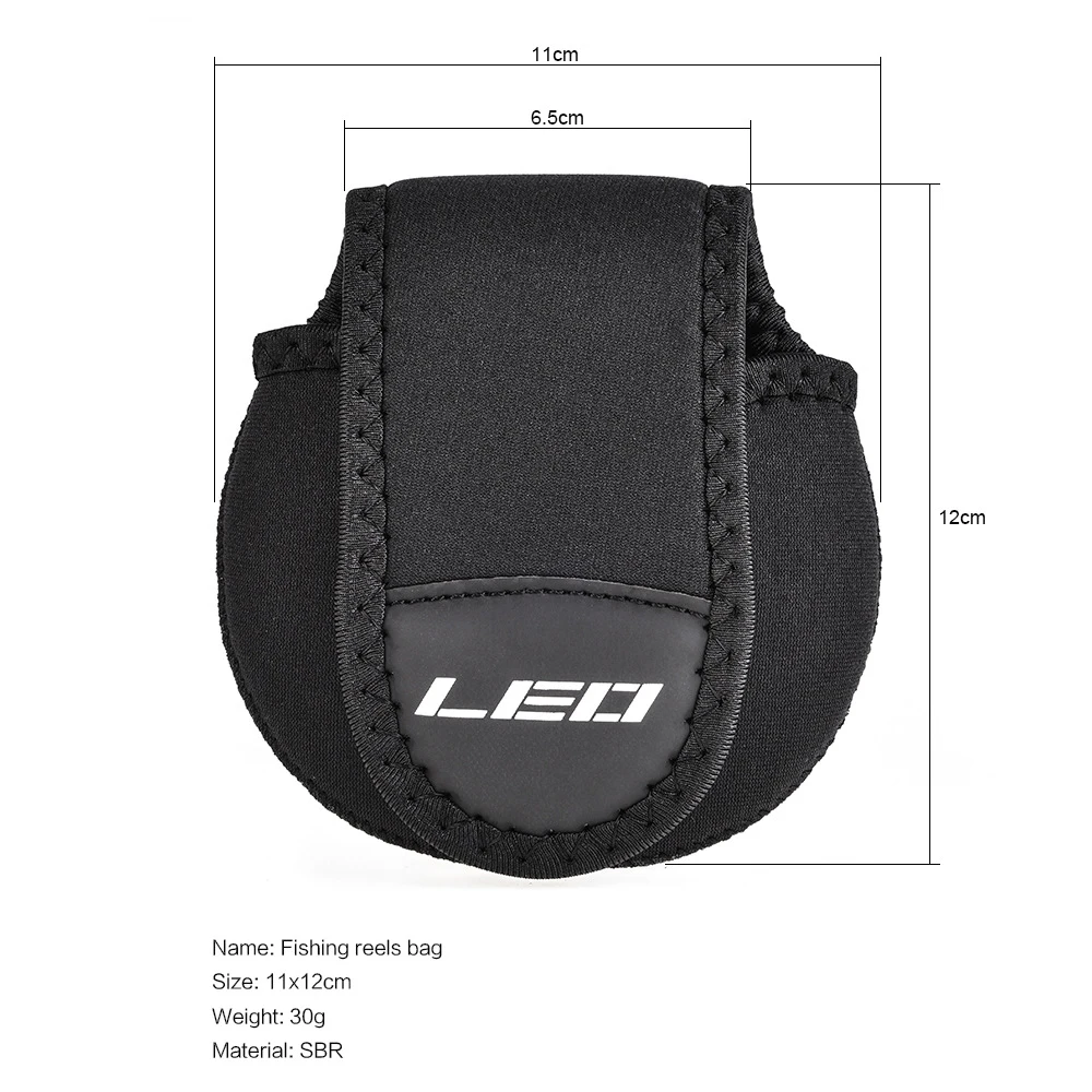 Bolsa para carrete giratorio de pesca, cubierta suave negra de protección, bolsa de almacenamiento para carrete de pesca, caja de aparejos de pesca - imagen 2