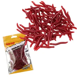 80 Uds señuelo suave lubina dorada gusano de sangre pesca lombriz de tierra gusanos rojos de goma cebos realistas con olor a pescado señuelos