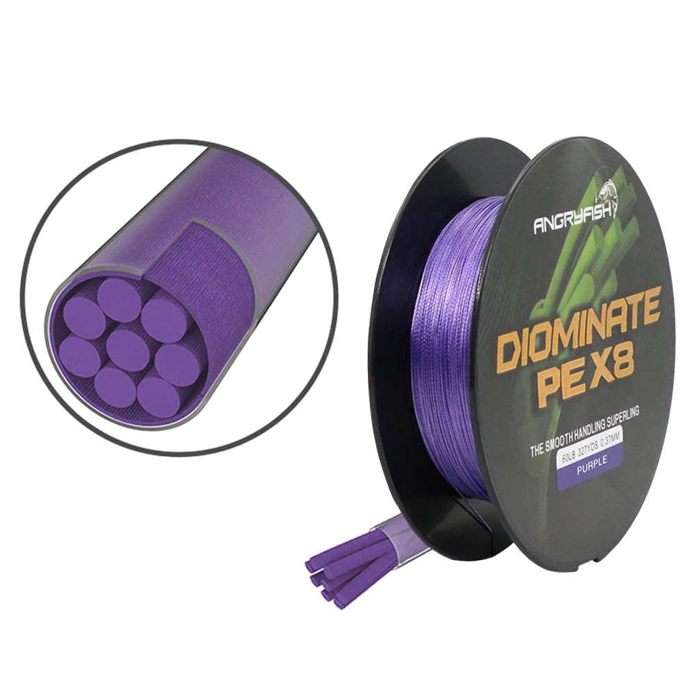 Angryfish Diominate PE X8 300M/500M hilo de pescar trenzado multifilamento de agua salada PE pesca de carpa 18 20 30 40 50 80LB
