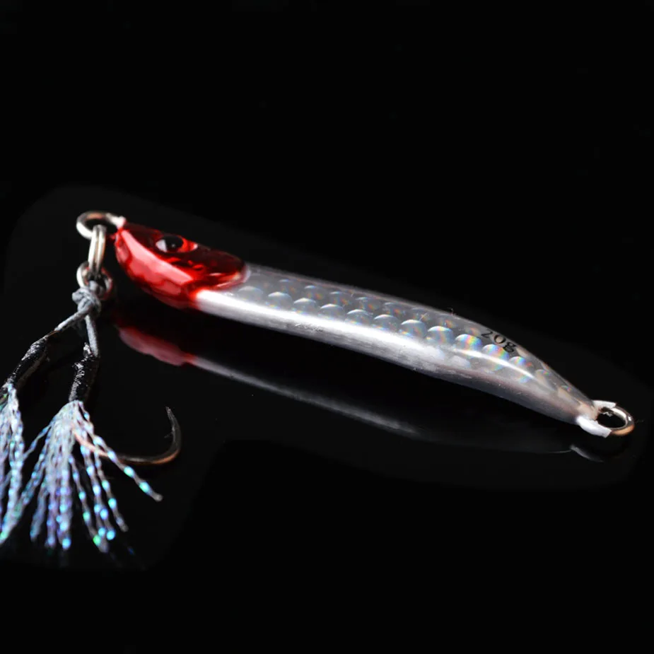Jig metálico luminoso de caída lenta para lubina – Cuerpo cóncavo - imagen 4
