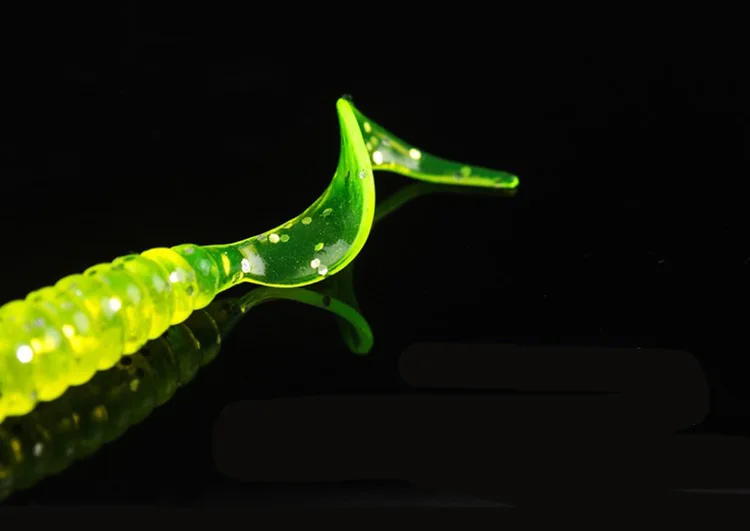 100 Uds 5cm suave colores surtidos gusano artificial grub Señuelos de pesca gusano suave grub en señuelo de pesca - imagen 4