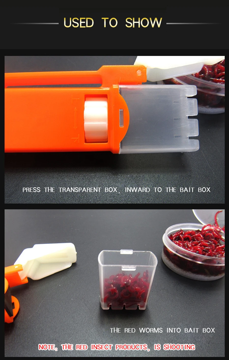 Herramienta auxiliar de pesca automática, gusano rojo, se embala rápidamente en el cebo, gusano de tierra, Clip, banda de goma, delantal, alicates para carpa - imagen 4